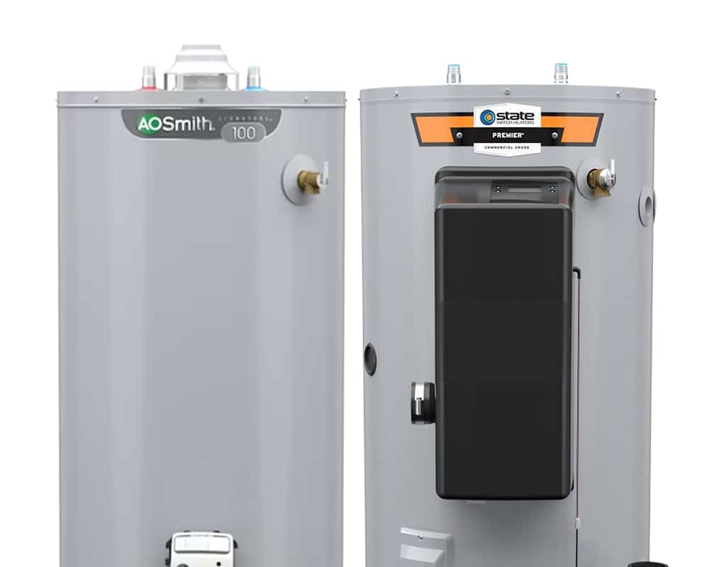 Gas water heaters installation and repair. A.O. Smith, Navien, State