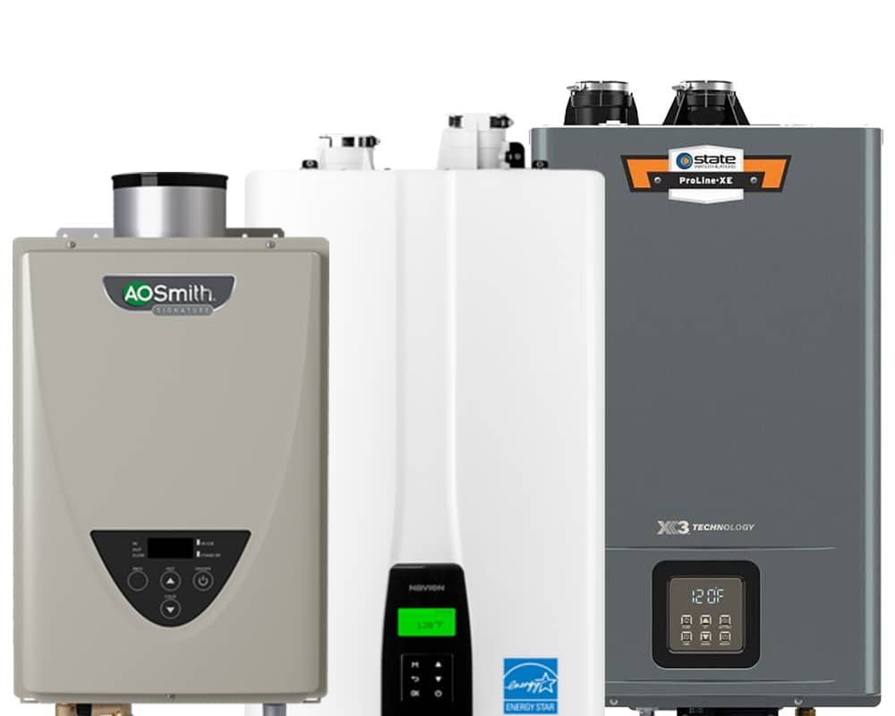 Tankless water heaters installation and repair. A.O. Smith, Navien, State